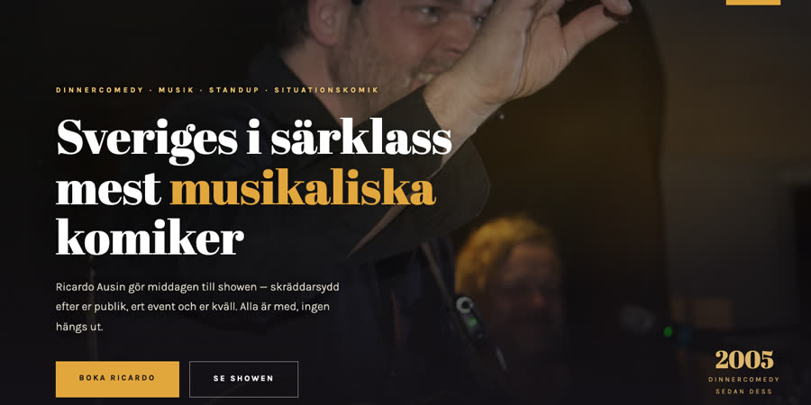 ricardoausin.se – artistsajt byggd av Teknikgrannen