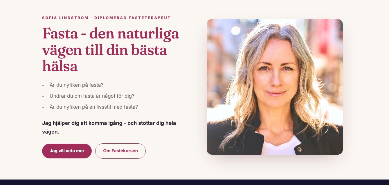 dinfastecoach.se – Sofias hemsida byggd av Teknikgrannen